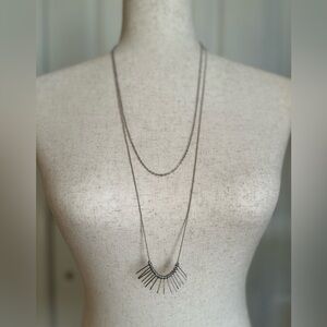 Edgy Silver Layering Necklace